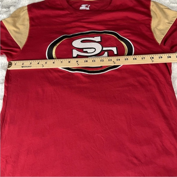 San Francisco 49ers Starter Sz M Field Jersey Long Sleeve T-Shirt - Scarlet/Gold - Picture 8 of 11